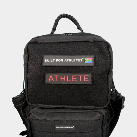 Athlete Patch Black Back & Red Text