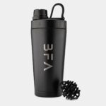 Stainless Steel Metal Protein Shaker 600ml Black