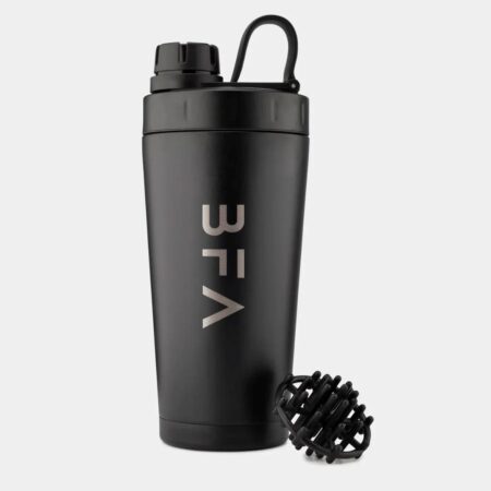 Stainless Steel Metal Protein Shaker 600ml Black