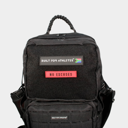 No Excuses Patch Red Back & Black Text