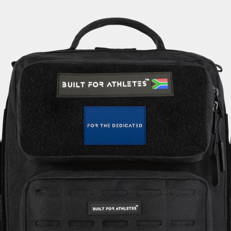 For The Dedicated Patch Blue Back & White Text