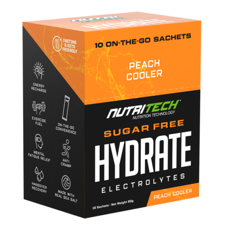 Nutritech Hydrate Electrolytes Peach Cooler 10 x 9g Sachet