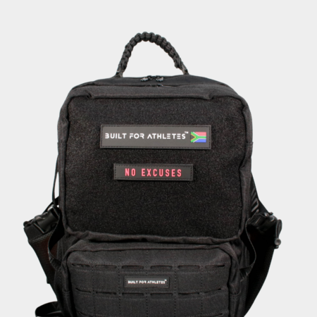 No Excuses Patch Black Back & Red Text